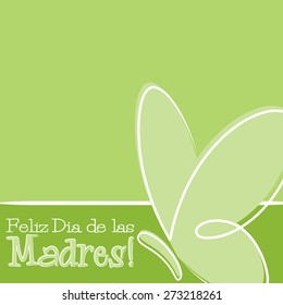 Hand Drawn Spanish Happy Mother's Day card in vector format.