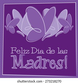 Hand Drawn Spanish Happy Mother's Day card in vector format.