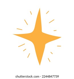 Hand drawn sparkling star. Retro abstract illustration with hand drawn sparkle for celebration design. Geometric shape.
