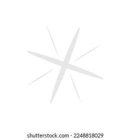 Hand drawn sparkling star. Retro abstract illustration with hand drawn sparkle for celebration design. Geometric shape.