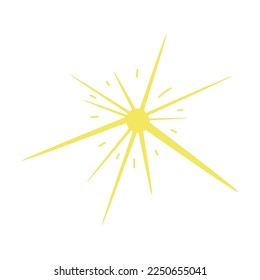 Hand drawn sparkling star. Retro abstract illustration with hand drawn sparkle for celebration design. Geometric shape.