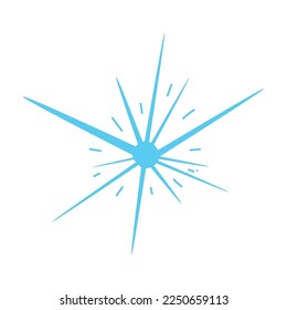 Hand drawn sparkling star. Retro abstract illustration with hand drawn sparkle for celebration design. Geometric shape.