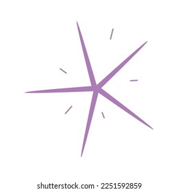 Hand drawn sparkling star. Retro abstract illustration with hand drawn sparkle for celebration design. Geometric shape.