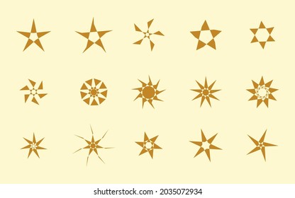 Hand drawn sparkling stars collection