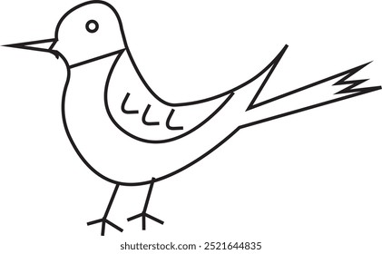 Hand drawn Sparrow vector for kids learning