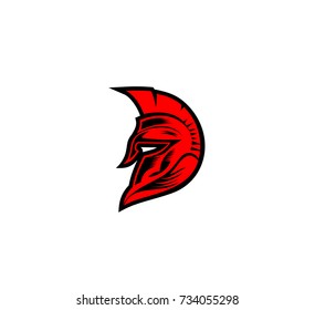 Hand drawn spartan helmet, warrior, roman, soldier, vector illustration