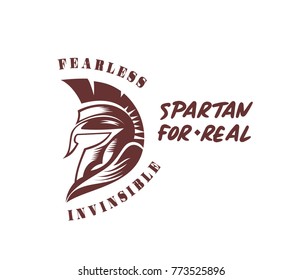 Hand drawn spartan helmet, warrior, roman, fighter, soldier, fearless, vector illustration