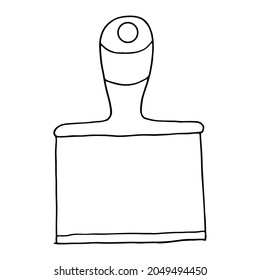 Hand drawn spatula vector sketch. Doodle drawing. Vector sketch house remodel tools. Home repair service. Flat style toola for building