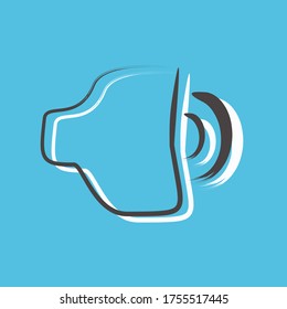 vector de salto de altavoz mano anillo de icono
