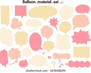 hand drawn speech balloon material set