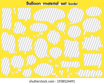 conjunto de material de globo de voz dibujado a mano