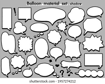 hand drawn speech balloon material set