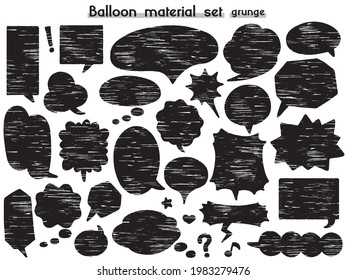 conjunto de material de globo de voz dibujado a mano