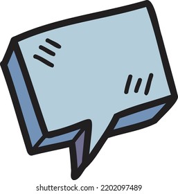 Hand Drawn speech box illustration isolated on background