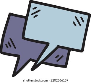 Handgezeichnete Sprachkasten-Illustration einzeln auf Hintergrund