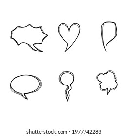 Hand drawn speech box isolated on white background, Vector illustration EPS 10