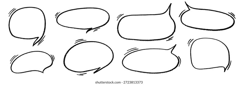 La burbuja de discurso dibujada a mano agrega carácter al diálogo cómico, inspirado en el estilo manga y el ambiente manga. La textura de la burbuja se siente juguetona, con la energía del habla para las cajas de doodle.