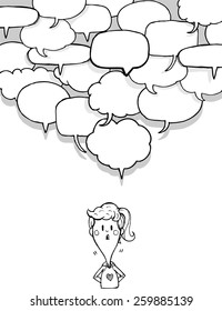 Hand drawn speech bubble -An inquisitive and curious girl