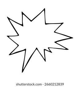 Hand drawn speech bubble Blank empty message box Textbox frame for banners, price tags, stickers, design