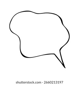 Hand drawn speech bubble Blank empty message box Textbox frame for banners, price tags, stickers, design