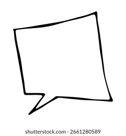 Handgezeichnete Sprechblase Leeres leeres Nachrichtenfeld Textboxrahmen für Banner, Preisschilder, Aufkleber, Design