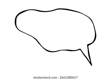 Handgezeichnete Sprechblase Leeres leeres Nachrichtenfeld Textboxrahmen für Banner, Preisschilder, Aufkleber, Design