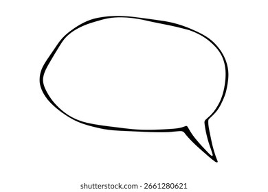 Hand drawn speech bubble Blank empty message box Textbox frame for banners, price tags, stickers, design