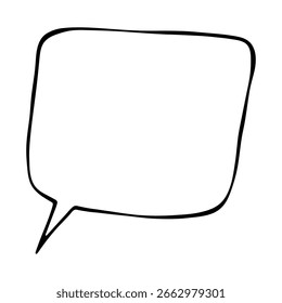 Hand drawn speech bubble Blank empty message box Textbox frame for banners, price tags, stickers, design