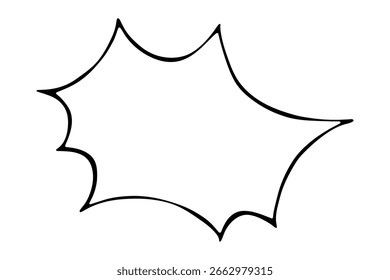 Handgezeichnete Sprechblase Leeres leeres Nachrichtenfeld Textboxrahmen für Banner, Preisschilder, Aufkleber, Design