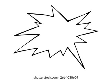 Handgezeichnete Sprechblase Leeres leeres Nachrichtenfeld Textboxrahmen für Banner, Preisschilder, Aufkleber, Design