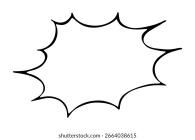 Hand drawn speech bubble Blank empty message box Textbox frame for banners, price tags, stickers, design