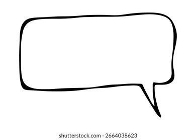 Handgezeichnete Sprechblase Leeres leeres Nachrichtenfeld Textboxrahmen für Banner, Preisschilder, Aufkleber, Design