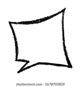 Handgezeichnete Sprechblase Leeres leeres Nachrichtenfeld Textboxrahmen für Banner, Preisschilder, Aufkleber, Design