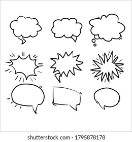 Hand drawn speech bubble collection Free Vector