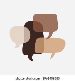Hand drawn speech bubble. Colorful dialog