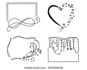 Hand drawn of speech bubble doodle set, vector illustration design.