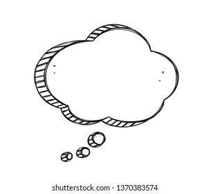 Hand drawn speech bubble in doodle style. Sketchy talk cloud. Balloon shape with scribble texture for your blog, social network posts, advertisement, citation design.