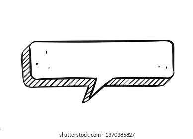 Hand drawn speech bubble in doodle style. Sketchy talk cloud. Balloon shape with scribble texture for your blog, social network posts, advertisement, citation design.