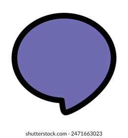 Hand drawn speech bubble doodle on white background