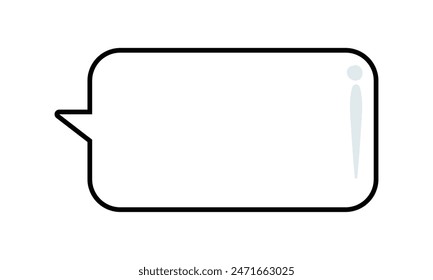 Hand drawn speech bubble doodle on white background