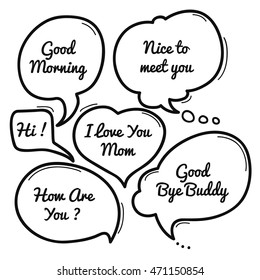 Hand Drawn Speech Bubble, Speech Bubble Doodle Collection