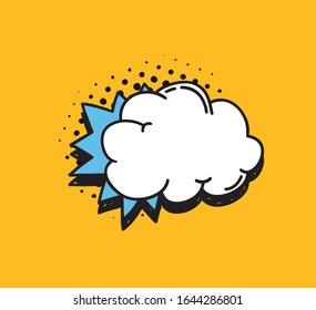 Hand drawn speech bubble explosion. Pop art design object. Comic book doodle element for dialog. Cartoon style vector collection