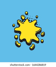 Hand drawn speech bubble explosion. Pop art design object. Comic book doodle element for dialog. Cartoon style vector collection