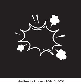 Hand drawn speech bubble explosion. Pop art design object. Comic book doodle element for dialog. Cartoon style vector collection