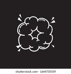 Hand drawn speech bubble explosion. Pop art design object. Comic book doodle element for dialog. Cartoon style vector collection