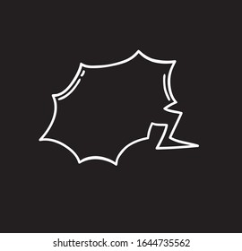 Hand drawn speech bubble explosion. Pop art design object. Comic book doodle element for dialog. Cartoon style vector collection