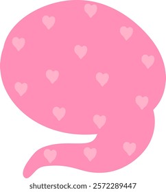 Hand Drawn Speech Bubble With Hearts Vector Illustration