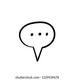 Hand drawn speech bubble icon, dialog symbol doodle