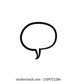 Hand drawn speech bubble icon, dialog symbol doodle