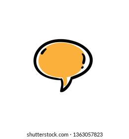 Hand drawn speech bubble icon, dialog symbol doodle